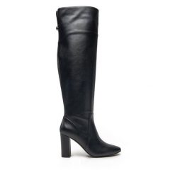 Kozaki TWINSET. Czarne kozaki Twinset, bez wzorów, bez obcasa, na słupku, bez zapięcia. Za 1,299.00 zł.