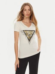 Guess T-Shirt W4BI18 J1314 Beżowy. Brązowe t-shirty Guess, s, z aplikacjami, z bawełny, bez kołnierzyka, bez ramiączek. Za 129.99 zł.