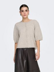 JDY Kardigan "Rue Life" w kolorze beżowym rozmiar: L. Brązowe swetry JDY, l, bez wzorów, bez ramiączek. Za 101.23 zł.