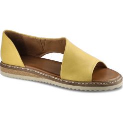 Żółte Sandały Artiker Wygodne Skórzane Buty. Żółte sandały Artiker, bez wzorów, bez obcasa, bez zapięcia. Za 219.00 zł.