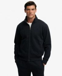 Superdry Essential Logo Track Top – luźna bluza z bawełną i recyklowanym. Niebieskie bluzy Superdry, xl, bez wzorów, z bawełny, bez ramiączek, bez kaptura. Za 326.10 zł.