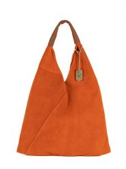 Anna Morellini Skórzany shopper bag "Eleonora" w kolorze pomarańczowym - 40 x 31 x 2 cm rozmiar: onesize. Pomarańczowe shopper bag Anna Morellini, bez wzorów, z materiału, na ramię, bez dodatków. Za 224.52 zł.