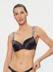 Guess Biustonosz z fiszbiną Naomi O4RC02 WEUY0 Czarny. Czarne biustonosze Guess, z aplikacjami, z syntetyku. Za 229.99 zł.
