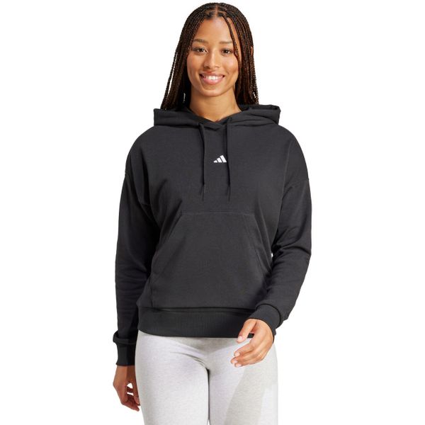 Bluza damska adidas Essentials Small Logo French Terry. Czarne bluzy adidas, uniwersalny, bez wzorów, z bawełny, klasyczne, bez ramiączek, z kapturem. Za 225.95 zł.