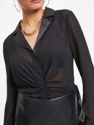 Milan Kiss Bluzka w kolorze czarnym rozmiar: S. Czarne bluzki Milan Kiss, s, bez wzorów, bez kołnierzyka, bez ramiączek. Za 130.99 zł.