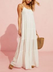 LA Angels Sukienka w kolorze białym rozmiar: XL. Białe sukienki LA Angels, na imprezę, xl, bez wzorów, z bawełny, bez kołnierzyka, bez ramiączek, maxi. Za 199.95 zł.