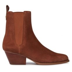 Sztyblety MICHAEL Michael Kors. Brązowe botki MICHAEL Michael Kors, bez wzorów, bez obcasa, na słupku, bez zapięcia. Za 639.99 zł.