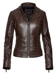 Bugatti Skórzana kurtka w kolorze brązowym rozmiar: 36. Brązowe kurtki Bugatti, bez wzorów, z materiału, bez kaptura. Za 739.99 zł.