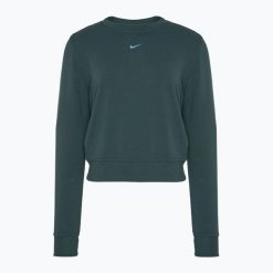 Bluza damska Nike Dri-FIT One Crew Neck French Terry. Zielone bluzy Nike, bez wzorów, bez kaptura, dri-fit (nike). Za 219.99 zł.