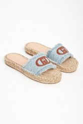 Klapki damskie z logo LIU JO. Klapki Liu Jo, bez wzorów, bez obcasa, bez zapięcia. Za 359.00 zł.