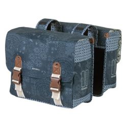 Podwójna sakwa „Boheme-Double. Niebieskie shopper bag BASIL, bez wzorów, eleganckie, z nadrukiem, bez dodatków. Za 373.49 zł.