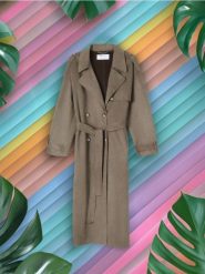 Trencz - brązowy. Brązowe płaszcze Sinsay, l, bez wzorów, klasyczne, bez kaptura. Za 59.99 zł.