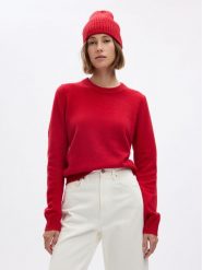 Gap Sweter 815136-05 Czerwony Regular Fit. Czerwone swetry GAP, xl, bez wzorów, z bawełny, bez ramiączek. Za 259.99 zł.