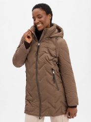 VG Pikowany płaszcz damski Kobiety brązowy jednolity, 40. Brązowe płaszcze VG, uniwersalny, bez wzorów, z puchu, bez kaptura. Za 999.95 zł.