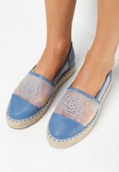 Niebieskie Espadryle na Plecionej Podeszwie z Siateczkową Cholewka Evarine. Niebieskie espadryle Born2be, bez wzorów, bez obcasa. W wyprzedaży za 38.24 zł.