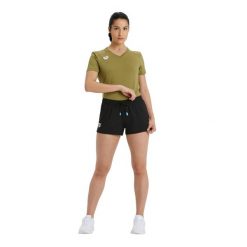 Spodenki damskie Arena Team Short Solid. Czarne szorty Arena, bez wzorów, z materiału, sportowe. Za 110.99 zł.