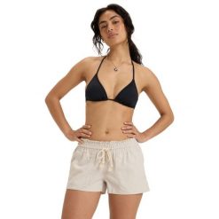 Dla Kobiety OCEANSIDE Szary. Szare szorty Roxy, bez wzorów, ze lnu. Za 149.99 zł.