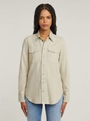 G-Star Koszula w kolorze beżowym rozmiar: XS. Brązowe koszule G-Star, xs, bez wzorów, z bawełny, retro, bez kołnierzyka, bez ramiączek. Za 165.99 zł.