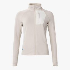 Sweter Wędrówki damska Swedemount Ultra Light Tech Midlayer Full Zip. Szare swetry SWEDEMOUNT, bez wzorów, z tkaniny, wakacyjne, bez ramiączek. Za 199.99 zł.