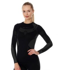 Bluza damska z długim rękawem Brubeck DRY. Czarne bluzy Brubeck, l, bez wzorów, z dzianiny, bez kaptura, do biegania. Za 129.99 zł.