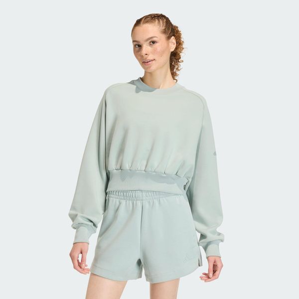 Bluza Soft Lux Loose. Zielone bluzy adidas, xl, bez wzorów, bez ramiączek, bez kaptura. Za 279.00 zł.