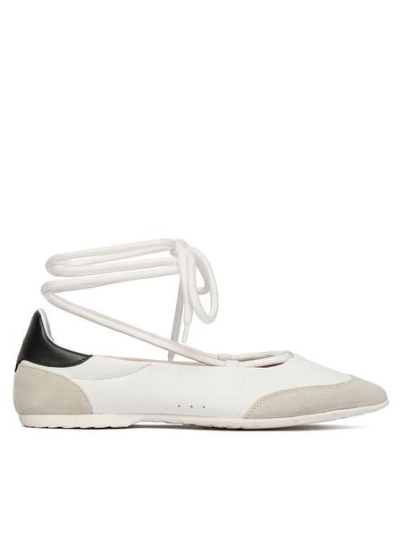 Patrizia Pepe Baleriny 8Z0123/L150-W101 Biały. Białe baleriny Patrizia Pepe, bez wzorów, ze skóry, bez obcasa, bez zapięcia. Za 580.99 zł.
