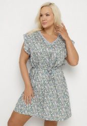 Niebieska Sukienka z Wiskozy w Kwiaty z Paskiem i Haftami Nelindia. Niebieskie sukienki Born2be, na co dzień, l, z aplikacjami, z wiskozy, eleganckie, bez kołnierzyka, bez ramiączek, mini. W wyprzedaży za 42.49 zł.