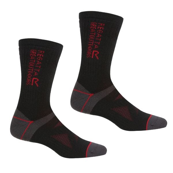 Wool Hiker unisex skarpety wełniane 2-pak. Czarne skarpetki Regatta, bez wzorów, z wełny, trekkingowe. W wyprzedaży za 79.99 zł.