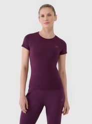 4F Koszulka sportowa w kolorze fioletowym rozmiar: S. Różowe t-shirty sportowe 4f, s, bez wzorów, z materiału, bez ramiączek, outdoorowe. Za 52.92 zł.