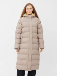 Derbe Płaszcz zimowy w kolorze beżowym rozmiar: 44. Brązowe płaszcze Derbe, na zimę, s, bez wzorów, z puchu, bez kaptura. Za 490.95 zł.