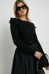 Red Valentino kardigan damski kolor czarny lekki. Czarne swetry Red Valentino, l, bez wzorów, z dzianiny, bez ramiączek. Za 1,709.90 zł.