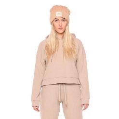 Bluza miękki z kaptur na co dzień na siłownię. Brązowe bluzy LEONE 1947 APPAREL, bez wzorów, z bawełny, sportowe, bez ramiączek, bez kaptura. W wyprzedaży za 151.56 zł.