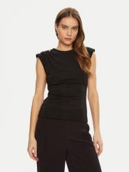 Marciano Guess Bluzka 5RGP07 6263A Czarny Regular Fit. Czarne bluzki Marciano Guess, l, z aplikacjami, z syntetyku, bez kołnierzyka, bez ramiączek. Za 269.99 zł.
