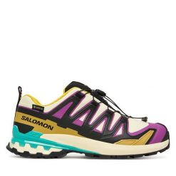 Trekkingi Salomon. Żółte buty sportowe lifestyle Salomon, bez wzorów, z gore-texu, sportowe, bez zapięcia. Za 689.99 zł.