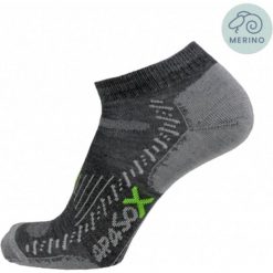 Skarpety turystyczne - Elbrus - Niski model skarpet sportowych. Szare skarpetki APASOX, bez wzorów, z wełny. Za 86.95 zł.