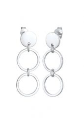 Elli Kolczyki damskie pierścień okrągły Geo, srebro próby 925 Sterling Silver 1 ct Damski. Szare kolczyki Elli, srebrne. Za 283.99 zł.