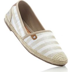 Espadryle Mustang bonprix złocisto-biały w paski. Baleriny marki bonprix. Za 89.99 zł.