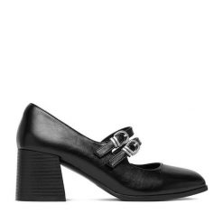 Czółenka JENNY. Czarne czółenka Jenny, bez wzorów, bez obcasa, bez zapięcia. Za 139.99 zł.