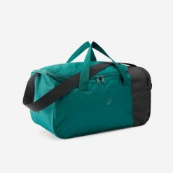Torba sportowa Kipsta Essential 20 l. Czarne torby podróżne Decathlon, bez wzorów, z materiału, na ramię, małe. Za 24.99 zł.