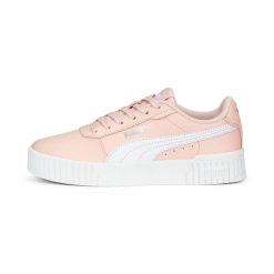 Buty trampki damskie sportowe Puma Carina 2.0. Białe buty sportowe lifestyle Puma, bez wzorów, z materiału, sportowe, bez zapięcia. Za 262.00 zł.