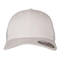 Siatkowa Czapka Z Daszkiem. Szare czapki z daszkiem FLEXFIT, bez wzorów, sportowe. Za 67.99 zł.