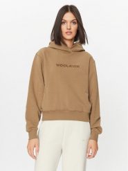 Woolrich Bluza Logo Hoodie CFWWSW0116FRUT3164 Brązowy Regular Fit. Brązowe bluzy Woolrich, l, bez wzorów, z bawełny, bez ramiączek, bez kaptura. Za 419.99 zł.