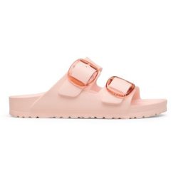BIRKENSTOCK Arizona Big Buckle EVA Light Rose Klapki damskie. Czerwone klapki Birkenstock, bez wzorów, eleganckie, bez obcasa, bez zapięcia. Za 269.99 zł.