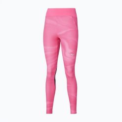 Legginsy damskie Mizuno Printed. Czerwone legginsy Mizuno, bez wzorów, z elastanu, sportowe, długie. Za 149.99 zł.