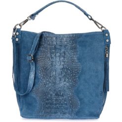 Shopperka skórzana BELTIMORE W10 jeansowa. Torebki klasyczne bez wzorów, z jeansu, bez dodatków. Za 241.99 zł.