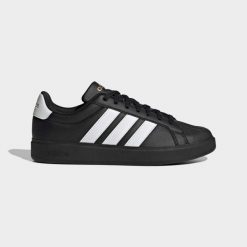 Sneakersy damskie ADIDAS Street Talk. Czarne buty sportowe lifestyle adidas, bez wzorów, z gumy, klasyczne, bez zapięcia. Za 289.99 zł.