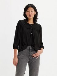 Levi´s Bluzka w kolorze czarnym rozmiar: M. Czarne bluzki m, bez wzorów, z wiskozy, bez kołnierzyka, bez ramiączek. Za 92.42 zł.