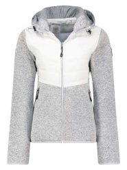 Geographical Norway Kurtka polarowa "Tilove" w kolorze szaro-białym rozmiar: S. Białe kurtki Geographical Norway, s, z aplikacjami, z materiału, bez kaptura. Za 135.81 zł.