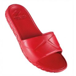 Klapki na basen dla juniorów Arena Waterlight Junior. Czerwone klapki Arena, bez wzorów, bez obcasa, bez zapięcia. Za 71.99 zł.