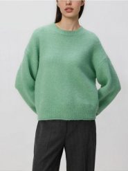 Sweter z dodatkiem wełny - jasnoturkusowy. Niebieskie swetry Reserved, l, bez wzorów, z dzianiny, bez ramiączek. Za 129.99 zł.